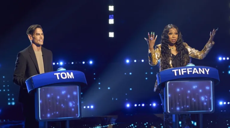 CELEBRITY WEAKEST LINK: L-R: Contestants: Tom Sandoval and Tiffany Pollard in the CELEBRITY WEAKEST LINK “Reality Villains” Season Premiere episode airing Monday, Sept. 21 (9:01-10:00 PM ET/PT) on FOX. © 2026 Fox Media LLC. CR: Tom Griscom/FOX.