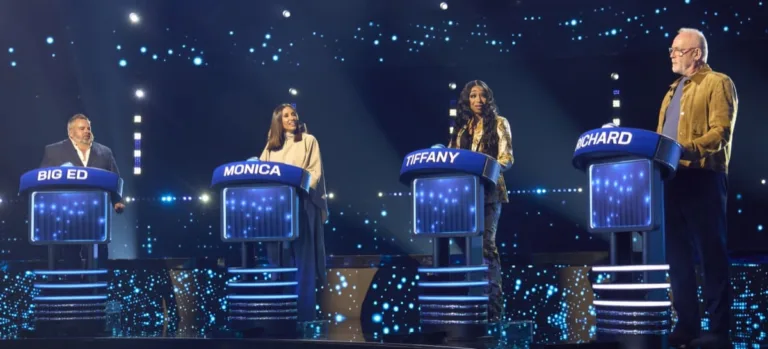 CELEBRITY WEAKEST LINK: L-R: Contestants: Big Ed, Monica Garcia, Tiffany Pollard and Richard Hatch in the CELEBRITY WEAKEST LINK “Reality Villains” Season Premiere episode airing Monday, Sept. 21 (9:01-10:00 PM ET/PT) on FOX. © 2026 Fox Media LLC. CR: Tom Griscom/FOX.