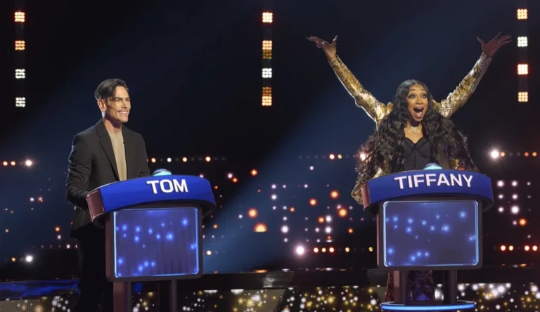 CELEBRITY WEAKEST LINK Season 2 Episode 1 : L-R: Contestants: Tom Sandoval and Tiffany Pollard in the CELEBRITY WEAKEST LINK “Reality Villains” Season Premiere episode airing Monday, Sept. 21 (9:01-10:00 PM ET/PT) on FOX. © 2026 Fox Media LLC. CR: Tom Griscom/FOX.