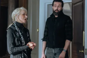 MobLand Season 2 Episode 2 L-R Helen Mirren as Maeve Harrigan and Emmett J Scanlan as Paul In MobLand, episode 2, season 2, streaming on Paramount+, 2026. Photo Credit: Luke Varley/Paramount+