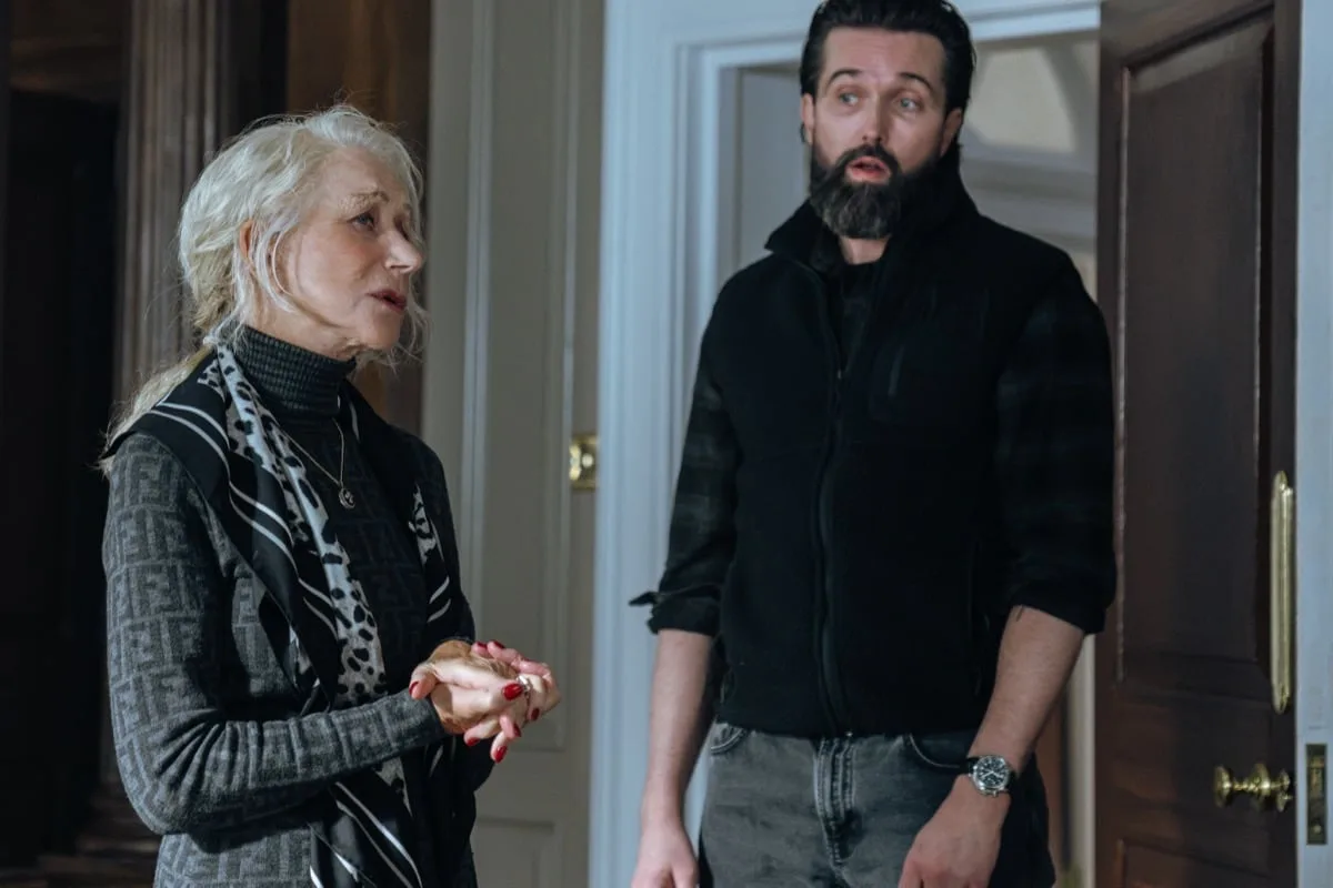 MobLand Season 2 Episode 2 L-R Helen Mirren as Maeve Harrigan and Emmett J Scanlan as Paul In MobLand, episode 2, season 2, streaming on Paramount+, 2026. Photo Credit: Luke Varley/Paramount+