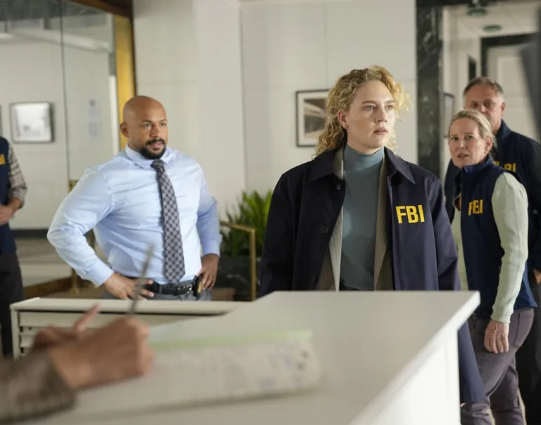 LINE OF FIRE -- "A Bigger Picture" Episode 102 -- Pictured: Kat Cunning as Clare Hollingsworth -- (Photo by: Spencer Pazer/NBC)
