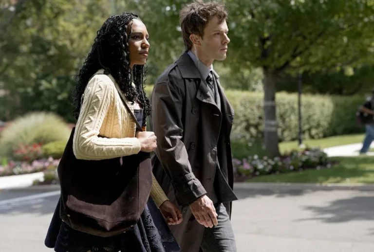 LINE OF FIRE -- "A Bigger Picture" Episode 102 -- Pictured: (l-r) Savannah Lee Smith as Sydney Kayana, Tommy O'Brien as Mike Jr. "Micah" Hollingsworth -- (Photo by: Spencer Pazer/NBC)