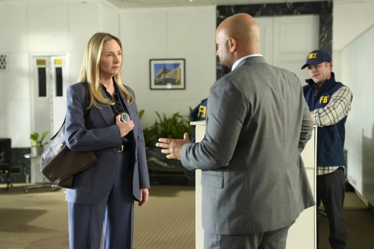 LINE OF FIRE -- "A Bigger Picture" Episode 102 -- Pictured: Hope Davis as Jane Hollingsworth -- (Photo by: Spencer Pazer/NBC)