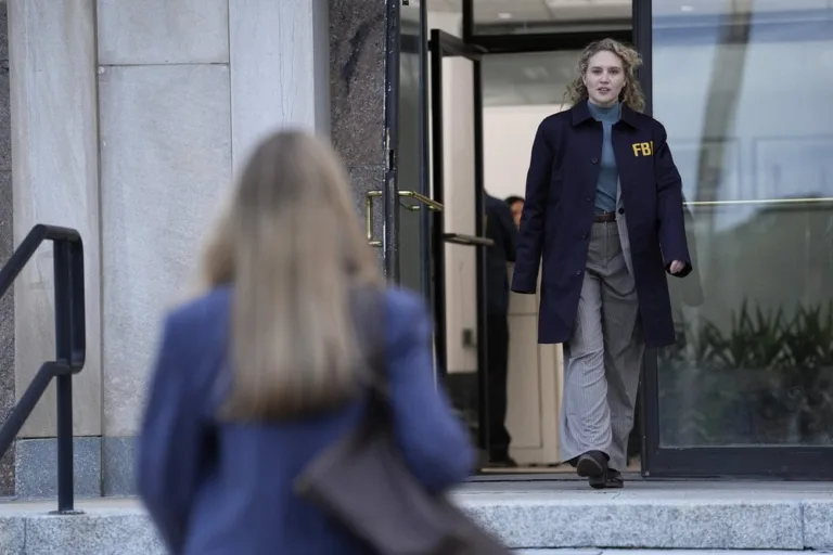 LINE OF FIRE -- "A Bigger Picture" Episode 102 -- Pictured: Kat Cunning as Clare Hollingsworth -- (Photo by: Spencer Pazer/NBC)