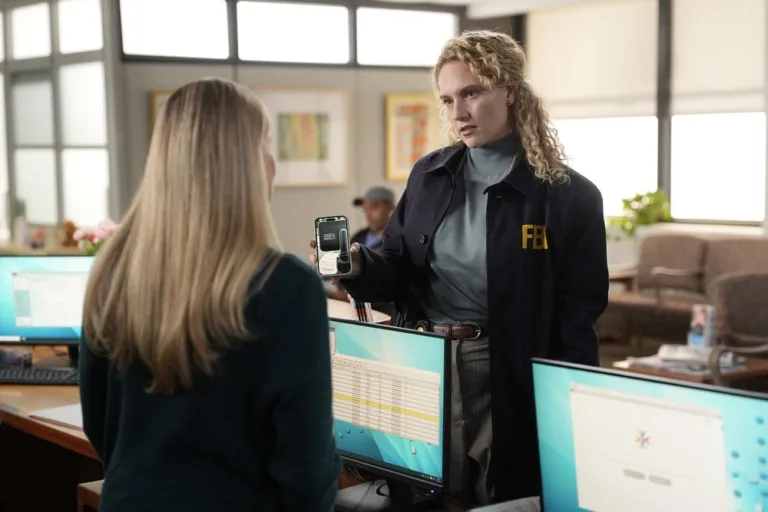 LINE OF FIRE -- "A Bigger Picture" Episode 102 -- Pictured: Kat Cunning as Clare Hollingsworth -- (Photo by: Spencer Pazer/NBC)