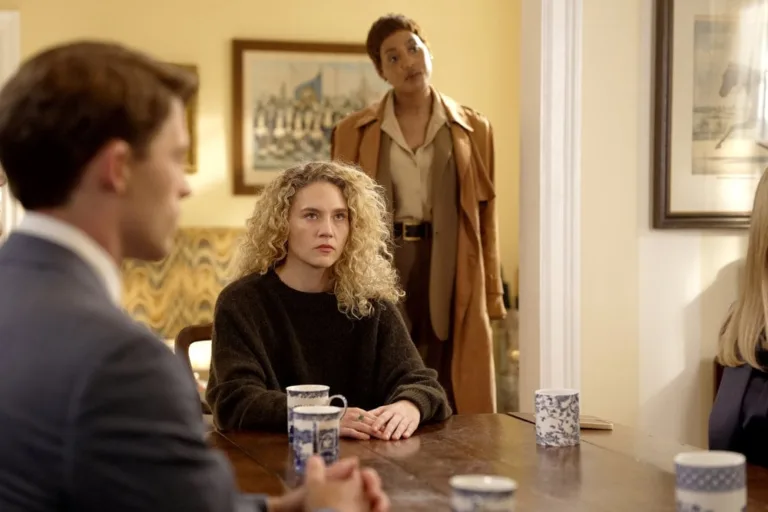 LINE OF FIRE -- "A Bigger Picture" Episode 102 -- Pictured: (l-r) Kat Cunning as Clare Hollingsworth, Antoinette Crowe-Legacy as Nia Wallace -- (Photo by: Spencer Pazer/NBC)