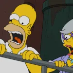 The Simpsons Season 38 Episode 1 "The Children's Book Job" - Marge hopes to save Springfield Elementary by inviting a reclusive British children’s author (guest star Emma Thompson) to appear at the school’s book fair. But Homer botches his assignment of picking the author up at the airport, and the drunken pepper pot leads him on a desperate wild chase to get her to the school on time in the all-new "The Children's Book Job" episode of THE SIMPSONS airing Sunday, Sep 27 8:00-8:30 PM ET/PT on FOX. (SI-3710)