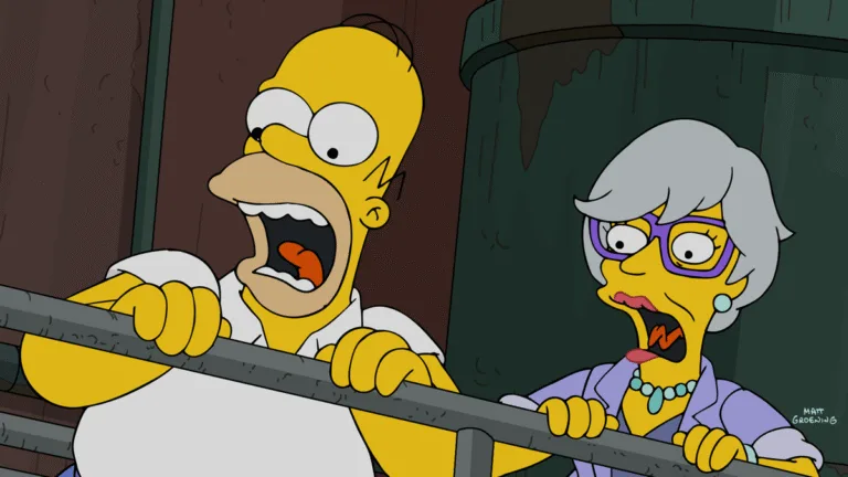 The Simpsons Season 38 Episode 1 "The Children's Book Job" - Marge hopes to save Springfield Elementary by inviting a reclusive British children’s author (guest star Emma Thompson) to appear at the school’s book fair. But Homer botches his assignment of picking the author up at the airport, and the drunken pepper pot leads him on a desperate wild chase to get her to the school on time in the all-new "The Children's Book Job" episode of THE SIMPSONS airing Sunday, Sep 27 8:00-8:30 PM ET/PT on FOX. (SI-3710)