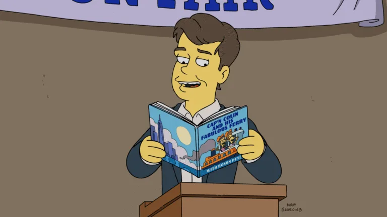 The Simpsons Season 38 Episode 1 "The Children's Book Job" - Marge hopes to save Springfield Elementary by inviting a reclusive British children’s author (guest star Emma Thompson) to appear at the school’s book fair. But Homer botches his assignment of picking the author up at the airport, and the drunken pepper pot leads him on a desperate wild chase to get her to the school on time in the all-new "The Children's Book Job" episode of THE SIMPSONS airing Sunday, Sep 27 8:00-8:30 PM ET/PT on FOX. (SI-3710)
