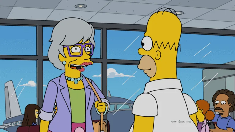 The Simpsons Season 38 Episode 1 "The Children's Book Job" - Marge hopes to save Springfield Elementary by inviting a reclusive British children’s author (guest star Emma Thompson) to appear at the school’s book fair. But Homer botches his assignment of picking the author up at the airport, and the drunken pepper pot leads him on a desperate wild chase to get her to the school on time in the all-new "The Children's Book Job" episode of THE SIMPSONS airing Sunday, Sep 27 8:00-8:30 PM ET/PT on FOX. (SI-3710)