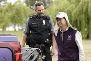 Animal Control Season 5 Episode 1 L: Joel McHale and Ken Jeong in the Season Five premiere episode of ANIMAL CONTROL. Frank leads the team in a work stoppage, but abandons his cause for the ultimate call - recovering the Seahawks’ missing mascot on the all-new “Seahawks and Piglets” episode of Animal Control airing Sunday, September 27 (8:30-9:00 PM ET/PT) on FOX. © 2026 Fox Media LLC. CR: Bettina Strauss/FOX.