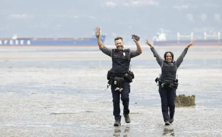 ANIMAL CONTROL: L-R: Joel McHale and Kyla Pratt in the Season Five premiere episode of ANIMAL CONTROL. Frank leads the team in a work stoppage, but abandons his cause for the ultimate call - recovering the Seahawks’ missing mascot on the all-new “Seahawks and Piglets” episode of Animal Control airing Sunday, September 27 (8:30-9:00 PM ET/PT) on FOX. © 2026 Fox Media LLC. CR: Bettina Strauss/FOX.