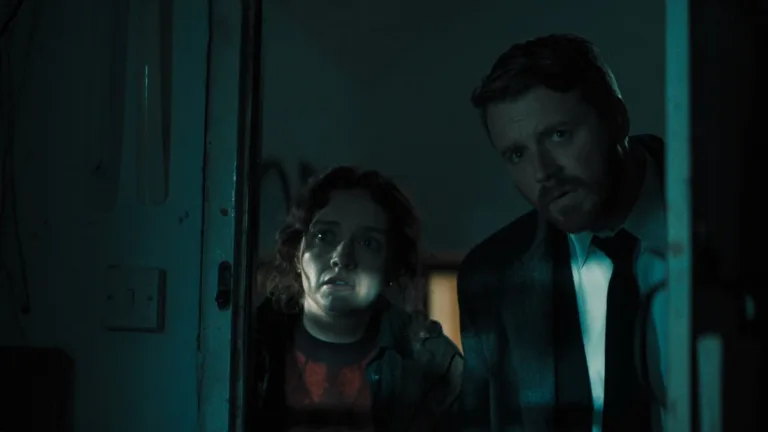 Jack Lowden and Olivia Cooke in "Slow Horses," now streaming on Apple TV.