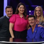 Name That Tune Season 6 Episode 2 : L-R: Thomas Lennon, D'Arcy Carden, Robin Thicke, and Jane Krakowski in the "Comedy Clash" episode of NAME THAT TUNE airing Monday, Sept. 28 (8:00-9:00 PM ET/PT) on FOX. CR: Lorraine O'Sullivan/FOX. ©2026 FOX Media LLC.