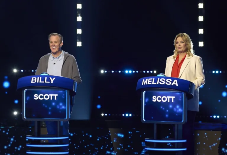 CELEBRITY WEAKEST LINK: L-R: Billy Gardell and Melissa Peterman in the CELEBRITY WEAKEST LINK “8 More Degrees Of Jane” Season Premiere episode airing Monday, Sept. 28 (9:01-10:00 PM ET/PT) on FOX. © 2026 Fox Media LLC. CR: Tom Griscom/FOX.