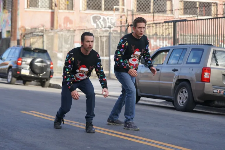 IT'S ALWAYS SUNNY IN PHILADELPHIA -- "Mac and Dennis Tear Their ACL's" -- Season 18, Episode 8 -- Pictured: (l-r) Rob Mac as Mac, Glenn Howerton as Dennis. CR: Patrick McElhenney/FX.