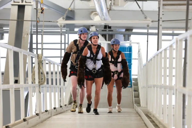 "Sorry Guys, We Used Our Express Pass" -- Coverage of the CBS Original Series THE AMAZING RACE, scheduled to air Wednesday, Sept. 30 (9:30-11:00 PM, ET/PT). Part two airs on Thursday, Oct. 1 (9:30-11:00 PM, ET/PT) Pictured (L-R): Garrett McGuire, Ann-Marie Tejcek, and Charlotte Schultz. Photo: Sara Kempner/CBS ©2026 CBS Broadcasting, Inc. All Rights Reserved.