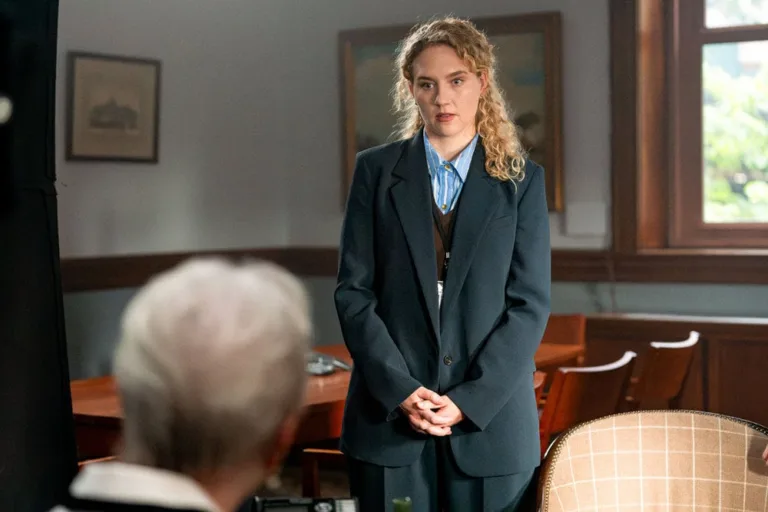LINE OF FIRE -- "There are Two Wolves" Episode 103 -- Pictured: Kat Cunning as Clare Hollingsworth -- (Photo by: Ralph Bavaro/NBC)