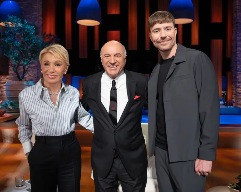 SHARK TANK - “Beast Mode” - The season premiere brings “big-fish energy” as YouTube megastar MrBeast and Jeff Housenbold join as guest Sharks. Entrepreneurs pitch a DIY wedding video service, a finger-shaped caulking tool, an AI-powered ball and a mystery box of returned goods. WEDNESDAY, SEPT. 30 ( 9:02-10:01 p.m. EDT) on ABC. (Disney/Daniel Delgado Jr.) 
BARBARA CORCORAN, KEVIN O'LEARY, JIMMY DONALDSON
