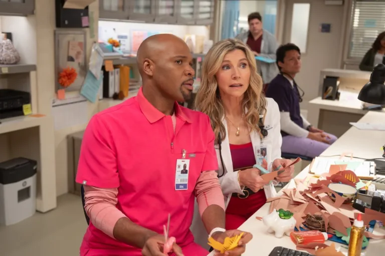 SCRUBS Season 11 Episode 1 - “My First Time in a While” - J.D. enlists Turk and Elliot to help with Dr. Cox’s care. Meanwhile, Elliot finds an unexpected burst of confidence years in the making. WEDNESDAY, SEPT. 30 (8:00-8:31 p.m. EDT) on ABC. (Disney/Sergei Bachlakov) 
MICHAEL JAMES SCOTT, SARAH CHALKE