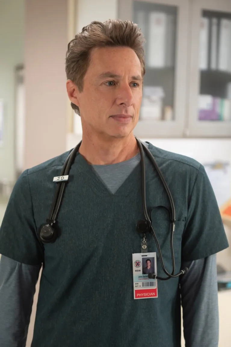 SCRUBS - “My First Time in a While” - J.D. enlists Turk and Elliot to help with Dr. Cox’s care. Meanwhile, Elliot finds an unexpected burst of confidence years in the making. WEDNESDAY, SEPT. 30 (8:00-8:31 p.m. EDT) on ABC. (Disney/Sergei Bachlakov) 
ZACH BRAFF