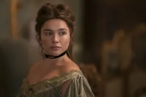 East of Eden. Florence Pugh as Cathy Ames in episode 104 of East of Eden. Cr. Geoffrey Short/Netflix © 2026