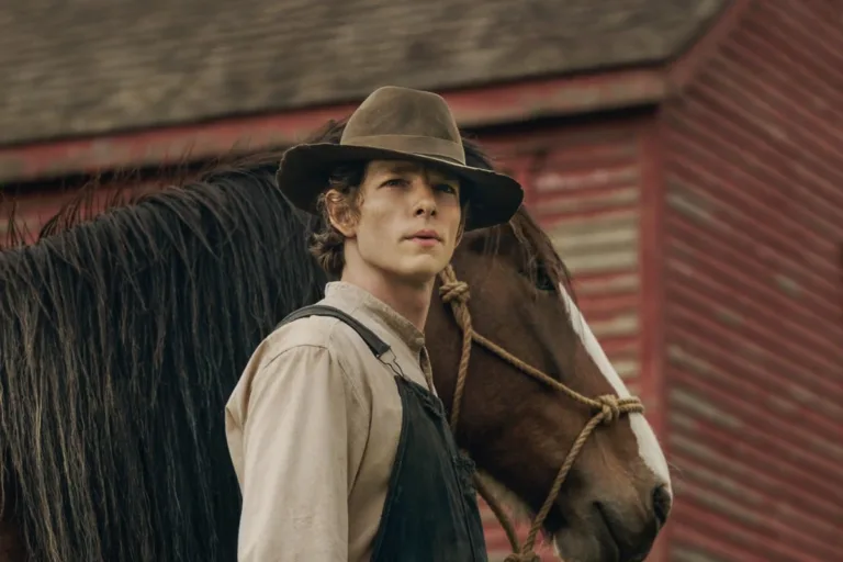 East of Eden. Mike Faist as Charles Trask in episode 101 of East of Eden. Cr. Courtesy of Netflix © 2026
