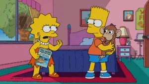 The Simpsons Season 38 Episode 2 Bart and Lisa adopt an abandoned baby chimp and clash over their surprisingly different parenting styles. When the chimp is abducted by a private wild animal zoo, the family goes on a mission to rescue him. Homer is conflicted about saving the ape, because he’s convinced the chimp will tear off his face and groin in the all-new "Diary of a Chimpy Kid" episode of THE SIMPSONS airing Sunday, Oct 4 8:00-8:31 PM ET/PT on FOX.
