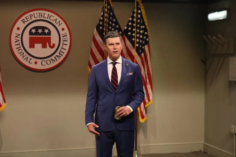 SATURDAY NIGHT LIVE -- Episode 1906 -- Pictured: Colin Jost as Pete Hegseth during the "Midterm Ads Cold Open" on Saturday, October 3, 2026 -- (Photo by: Will Heath/NBC)