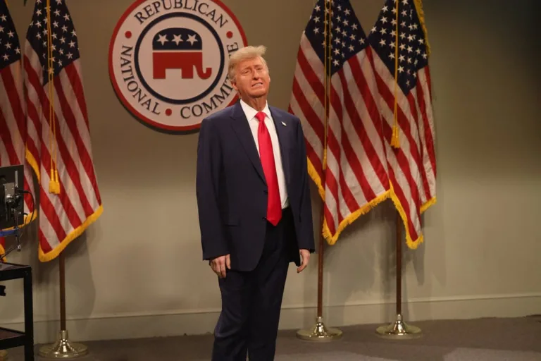 SATURDAY NIGHT LIVE -- Episode 1906 -- Pictured: James Austin Johnson as Donald Trump during the "Midterm Ads Cold Open" on Saturday, October 3, 2026 -- (Photo by: Will Heath/NBC)