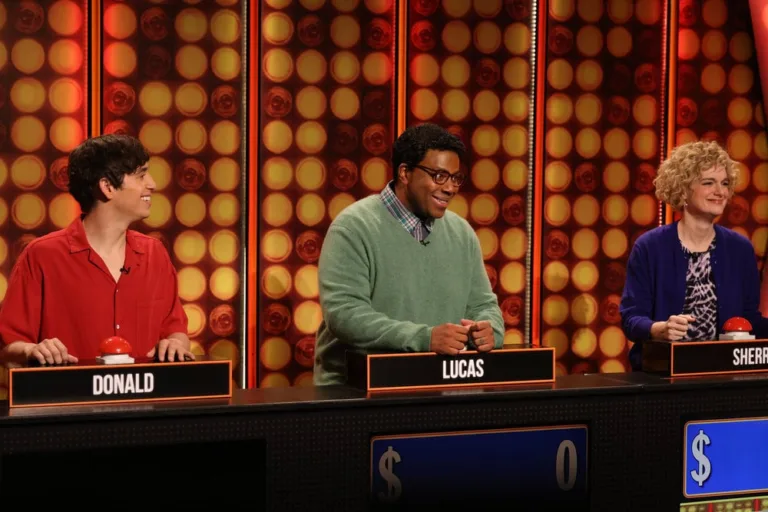 SATURDAY NIGHT LIVE -- Episode 1906 -- Pictured: (l-r) Marcello Hernández, Kenan Thompson, and Ashley Padilla during the Press Your Luck sketch on Saturday, October 3, 2026 -- (Photo by: Will Heath/NBC)