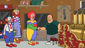 Universal Basic Guys Season 3 Episode 2 - Mark learns to play a new instrument. Tammy confronts her fear of clowns in the all-new "La Gloire Du Bouffon" episode of UNIVERSAL BASIC GUYS airing Sunday, Oct 4 9:02-9:31 PM ET/PT on FOX. (UBG-302)