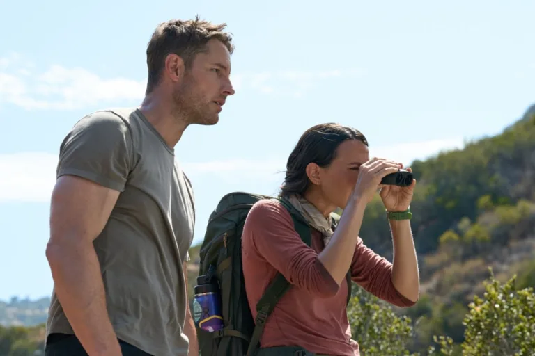 Tracker Season 4 Episode 2 "Switchback" -- Coverage of the CBS Original Series Tracker, scheduled to air on the CBS Television Network.   Pictured (L-R):  Justin Hartley as Colter Shaw and  Erica Hernandez as Becca   Photo: Mike Taing/CBS ©2026 CBS Broadcasting, Inc. All Rights Reserved.