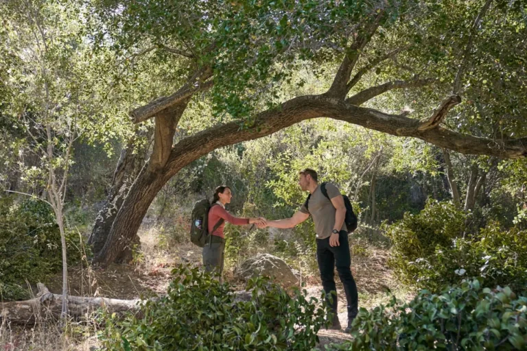"Switchback" -- Coverage of the CBS Original Series Tracker, scheduled to air on the CBS Television Network.   Pictured (L-R):  Erica Hernandez as Becca and Justin Hartley as Colter Shaw    Photo: Mike Taing/CBS ©2026 CBS Broadcasting, Inc. All Rights Reserved.