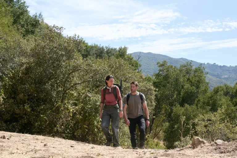 "Switchback" -- Coverage of the CBS Original Series Tracker, scheduled to air on the CBS Television Network.   Pictured (L-R):  Erica Hernandez as Becca and Justin Hartley as Colter Shaw    Photo: Mike Taing/CBS ©2026 CBS Broadcasting, Inc. All Rights Reserved.