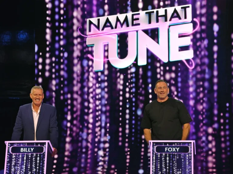 Special Forces: World's Toughest Test stars Billy Billingham and Jason Foxy Fox facing off on Name That Tune.