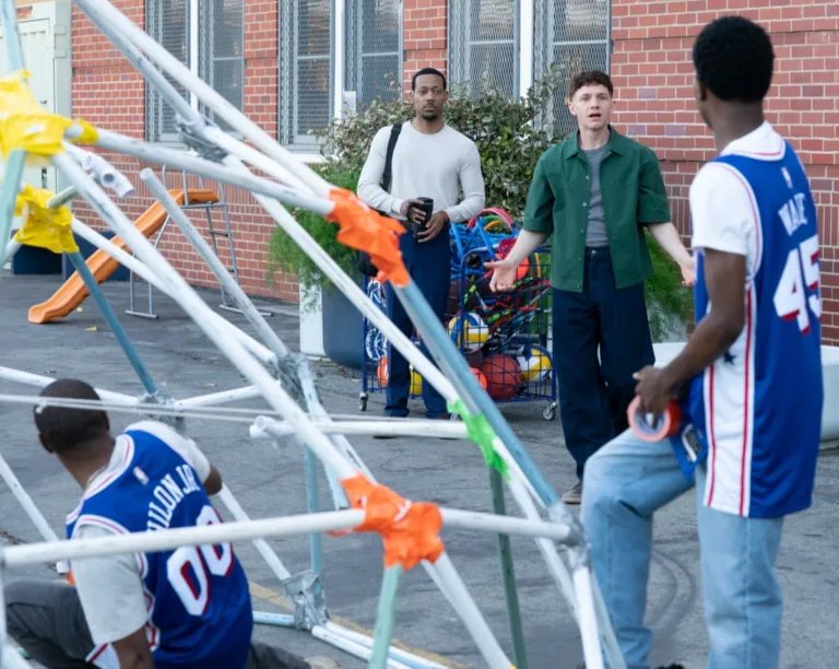 ABBOTT ELEMENTARY Season 6 Episode 1 - “Jungle Classroom” - Gregory and Ava adjust to a new dynamic, while Barbara turns to Jacob for help. Meanwhile, Janine gives her classroom a makeover, and Melissa works to win hers back. WEDNESDAY, OCT. 7 (8:31-9:02 p.m. EDT) on ABC. (Disney/Gilles Mingasson) 
TYLER JAMES WILLIAMS, CHRIS PERFETTI