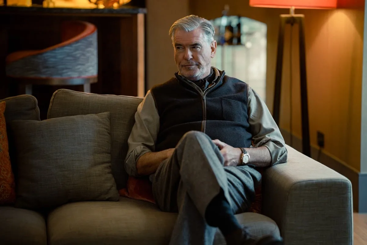 Pierce Brosnan as Conrad Harrigan In MobLand, episode 4, season 2, streaming on Paramount+, 2026. Photo Credit: Luke Varley/Paramount+