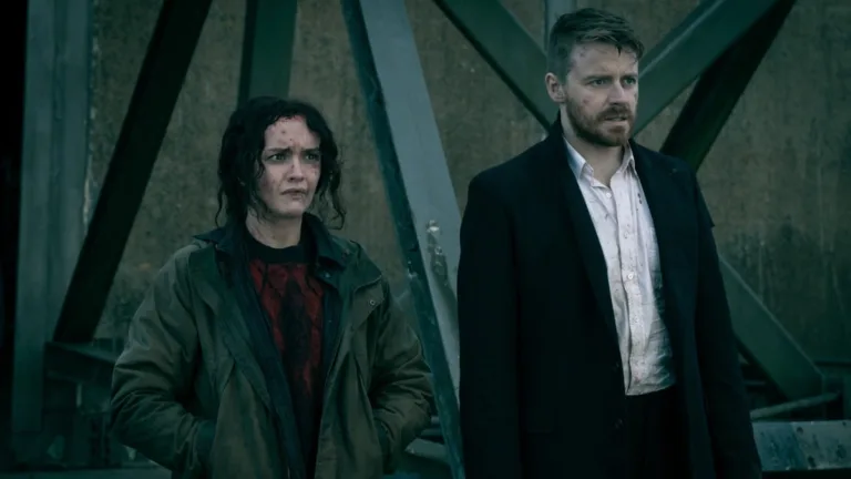 Olivia Cooke and Jack Lowden in "Slow Horses," now streaming on Apple TV.