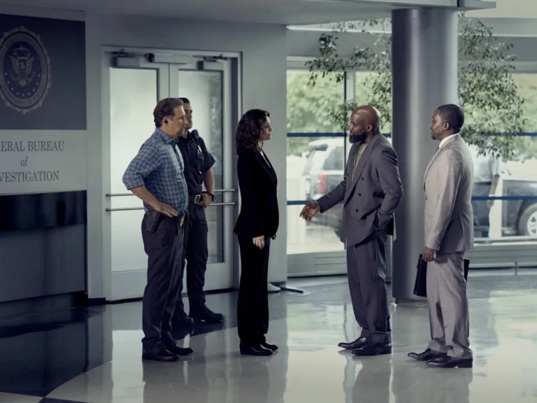 FBI Season 9 Episode 2 "Omissions" -- CBS Original Series FBI, scheduled to air on Monday, Oct. 12 (8:00-9:00 PM, ET/PT), on the CBS Television Network. Pictured (L-R): Jeremy Sisto as Assistant Special Agent in Charge Jubal Valentine, Alana De La Garza as Special Agent in Charge Isobel Castille, David St. Louis as Cobi Harkes, and Narada Campbell as Tobias Harkes. Photo: Bennett Raglin/CBS ©2026 CBS Broadcasting, Inc. All Rights Reserved.