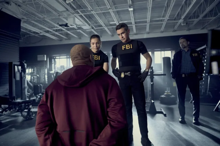 "Omissions" -- CBS Original Series FBI, scheduled to air on Monday, Oct. 12 (8:00-9:00 PM, ET/PT), on the CBS Television Network. Pictured (L-R): Juliana Aidén Martinez as Eva Ramos, John Boyd as Special Agent Stuart Scola, and Jeremy Sisto as Assistant Special Agent in Charge Jubal Valentine. Photo: Bennett Raglin/CBS ©2026 CBS Broadcasting, Inc. All Rights Reserved.