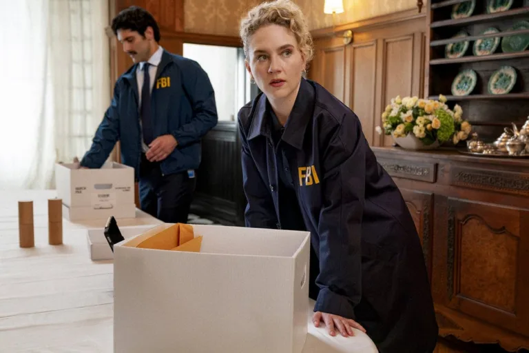 LINE OF FIRE -- "Paper Trail" Episode 104 -- Pictured: Kat Cunning as Clare Hollingsworth -- (Photo by: Ralph Bavaro/NBC)
