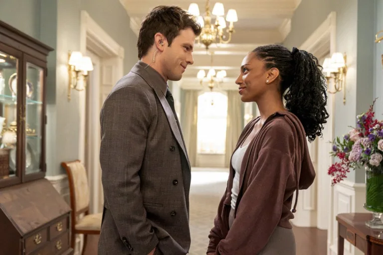 LINE OF FIRE -- "Paper Trail" Episode 104 -- Pictured: (l-r) Tommy O'Brien as Mike Jr. "Micah" Hollingsworth Jr., Savannah Lee Smith as Sydney Kayana -- (Photo by: Ralph Bavaro/NBC)
