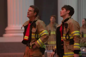 9-1-1: NASHVILLE Season 2 Episode 1- “Going Rogue” - The 113 responds to a museum overrun by murder hornets, while newcomer Det. Rogue Kelly investigates a series of ominous crimes of biblical proportions. Blythe and Dixie face the consequences of their brawl, and Don pays a price too. THURSDAY, OCT. 15 (9:00-10:00 p.m. EDT) on ABC. (Disney/Connie Chornuk) CHRIS O'DONNELL, MICHAEL PROVOST
