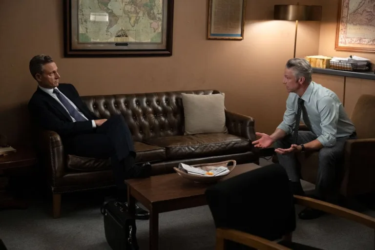 LAW & ORDER SVU Season 28 Episode 2  -- "Midway" Episode 28002 -- Pictured: (l-r) Tony Goldwyn as D.A. Nicholas Baxter, Peter Scanavino as A.D.A Dominick "Sonny" Carisi Jr. -- (Photo by: Virginia Sherwood/NBC)
