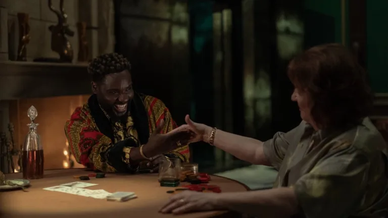Dayo Okeniyi and Margo Martindale in "Dark Matter," now streaming on Apple TV.