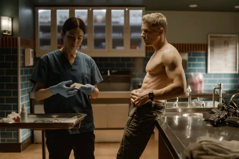 Sheriff Country Season 2 Episode 2 - “Family Trust” -- CBS Original Series Sheriff Country, scheduled to air on Friday, Oct. 16 (8:00-9:00 PM, ET/PT), on the CBS Television Network. Pictured (L-R): Jenny Raven as Emmy Yorke and Matt Lauria as Boone. Photo: CBS ©2026 CBS Broadcasting, Inc. All Rights Reserved. Highest quality screengrab available.