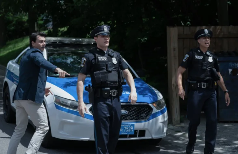 "Ripple Effect " -- Coverage of the CBS Original Series Boston Blue, scheduled to air on the CBS Television Network. Pictured (L-R): Kelly Penner as Brett Keller, Mika Amonsen as Sean Reagan; Marcus Scribner as Jonah Silver Photo: Ian Watson/CBS ©2026 CBS Broadcasting, Inc. All Rights Reserved.