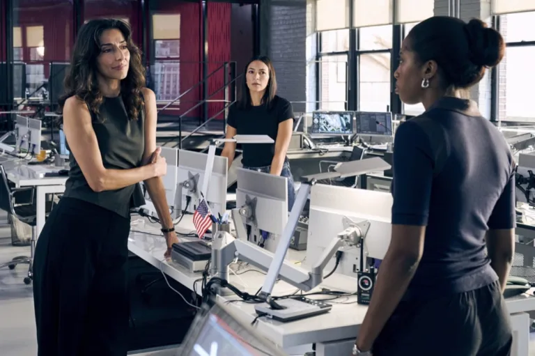 CIA Season 2 Episode 3 "Radio Active" -- CBS Original Series CIA, scheduled to air on Monday, Oct. 19 (9:00-10:00 PM, ET/PT), on the CBS Television Network. Pictured (L-R): Necar Zadegan as Deputy Chief of Station Nikki Reynard and Natalee Linez as CIA Analyst Gina Gosian. Photo: Mark Schafer/CBS ©2026 CBS Broadcasting, Inc. All Rights Reserved.